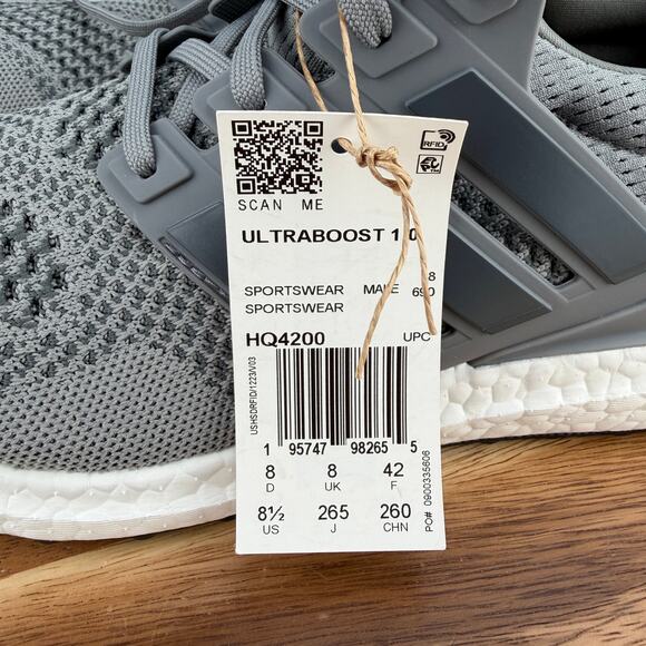 Adidas Ultraboost 1.0 DNA Men\'s Size 8.5 Running Shoes Gray Sneakers HQ4200 NWT main image 7